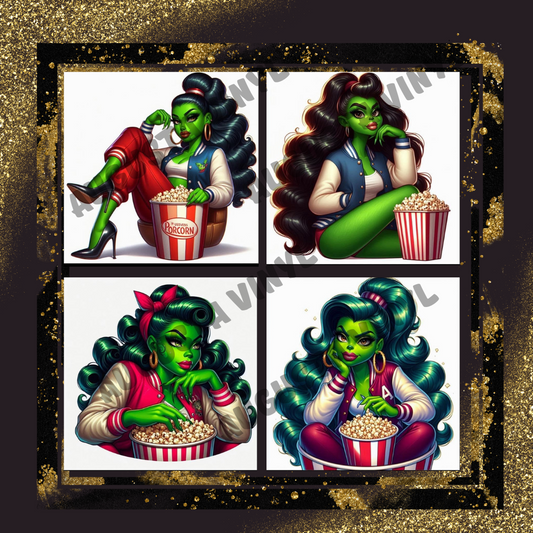 Grinch Lady Ponytails